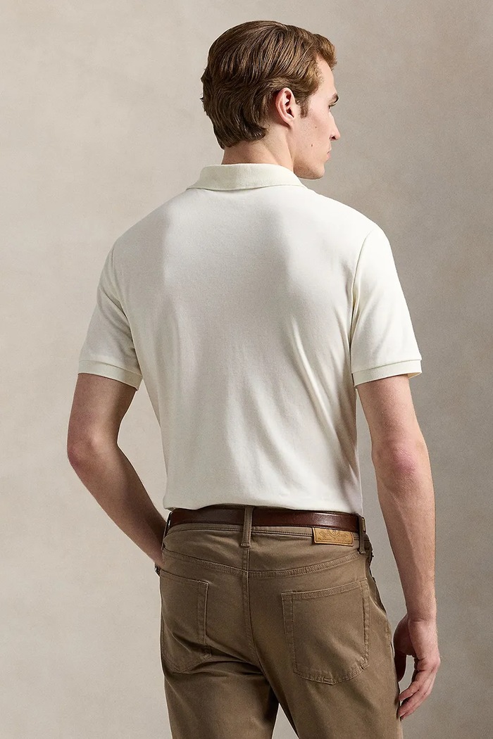 Polo Ralph Lauren πόλο βαμβακερό ανδρικό 710704319 μπεζ SS26