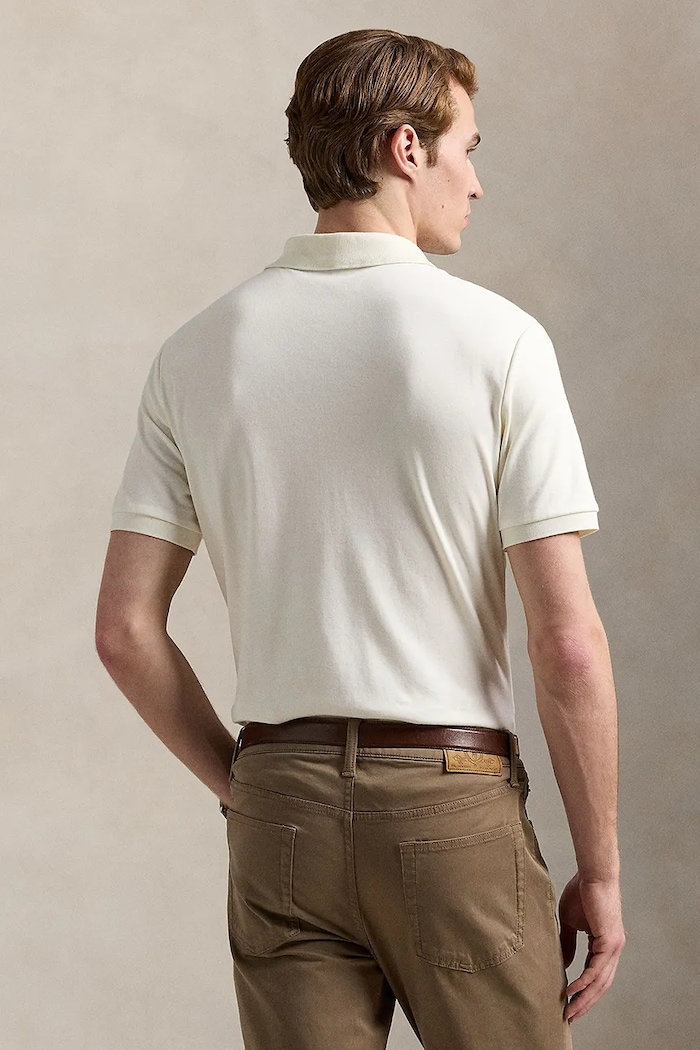 Polo Ralph Lauren πόλο βαμβακερό ανδρικό 710704319 μπεζ SS26