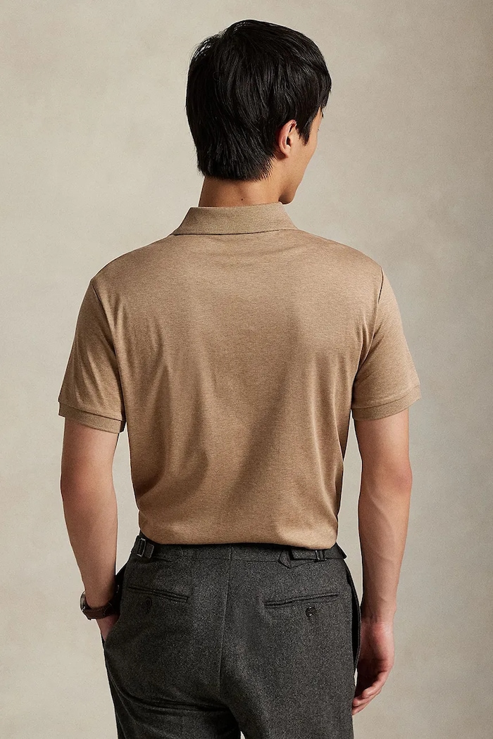 Polo Ralph Lauren Πόλο βαμβακερό ανδρικό 710704319 καφέ SS26