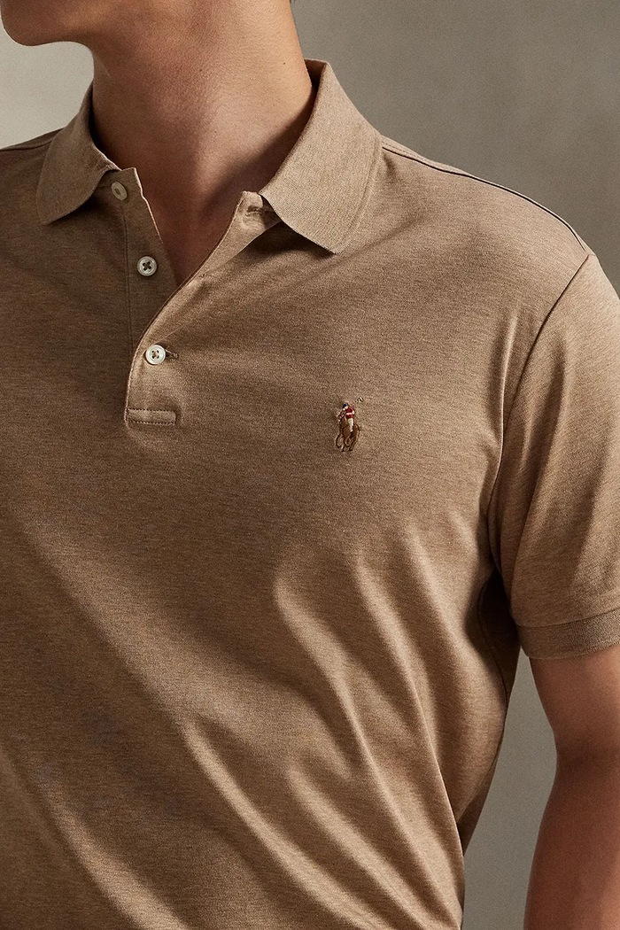 Polo Ralph Lauren Πόλο βαμβακερό ανδρικό καφέ 710704319