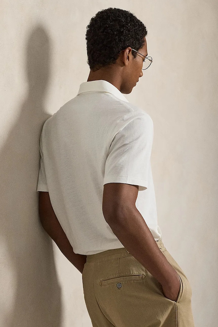 Polo Ralph Lauren póló vászonkeverékből 710933390 fehér SS24