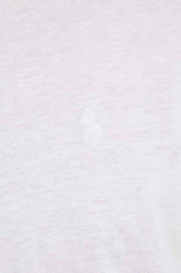 Πόλο με μείγμα με λινό Polo Ralph Lauren λευκό 710933390