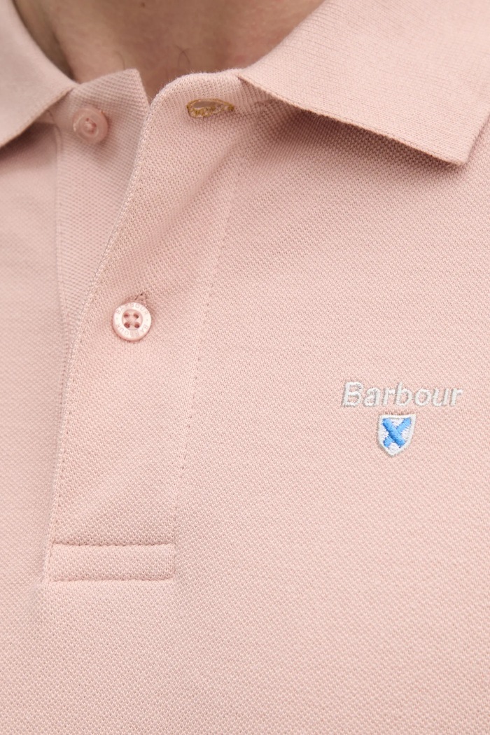 Barbour πόλο ανδρικό βαμβακερό ESSENTIALS MML0358 ροζ