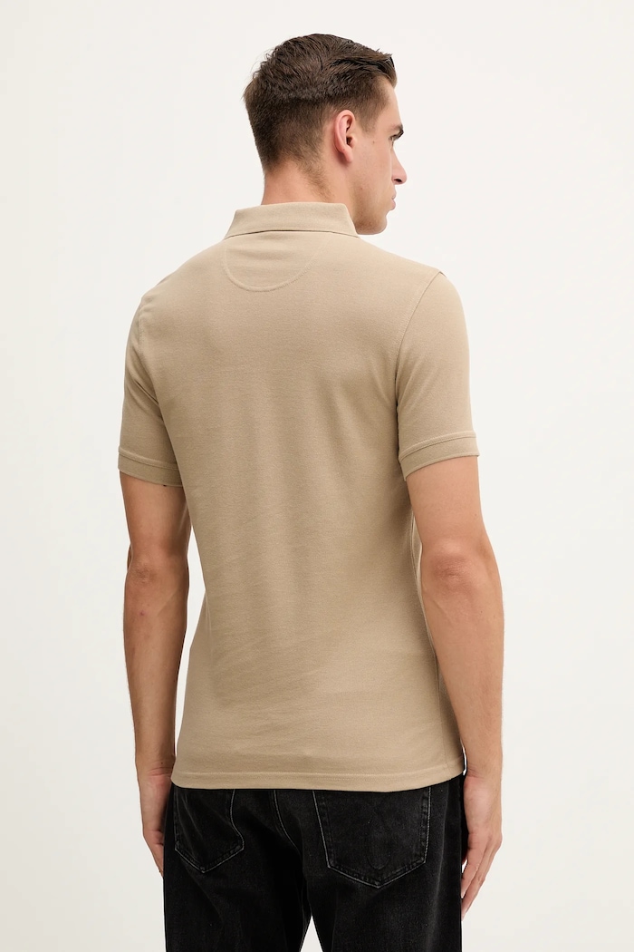 Îmbrăcăminte Barbour Polo pentru bărbați din bumbac ESSENTIALS MML0358 bej