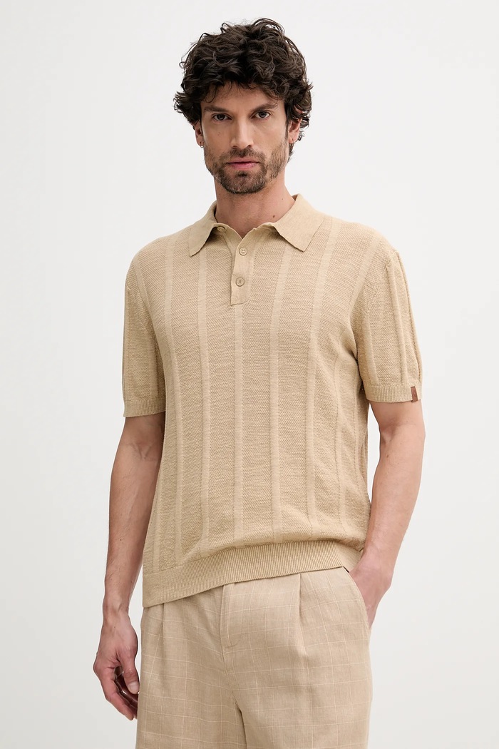 Barbour polo de bumbac regular bej MML1281