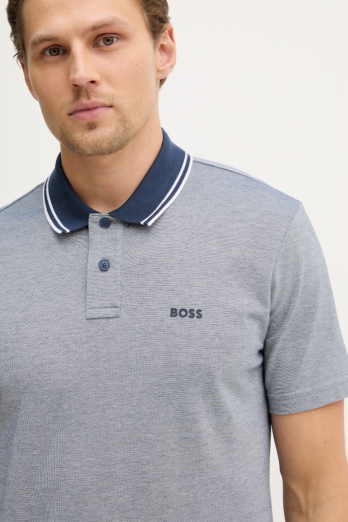 BOSS Orange polo bărbați din bumbac PeoxfordNew albastru 50507814
