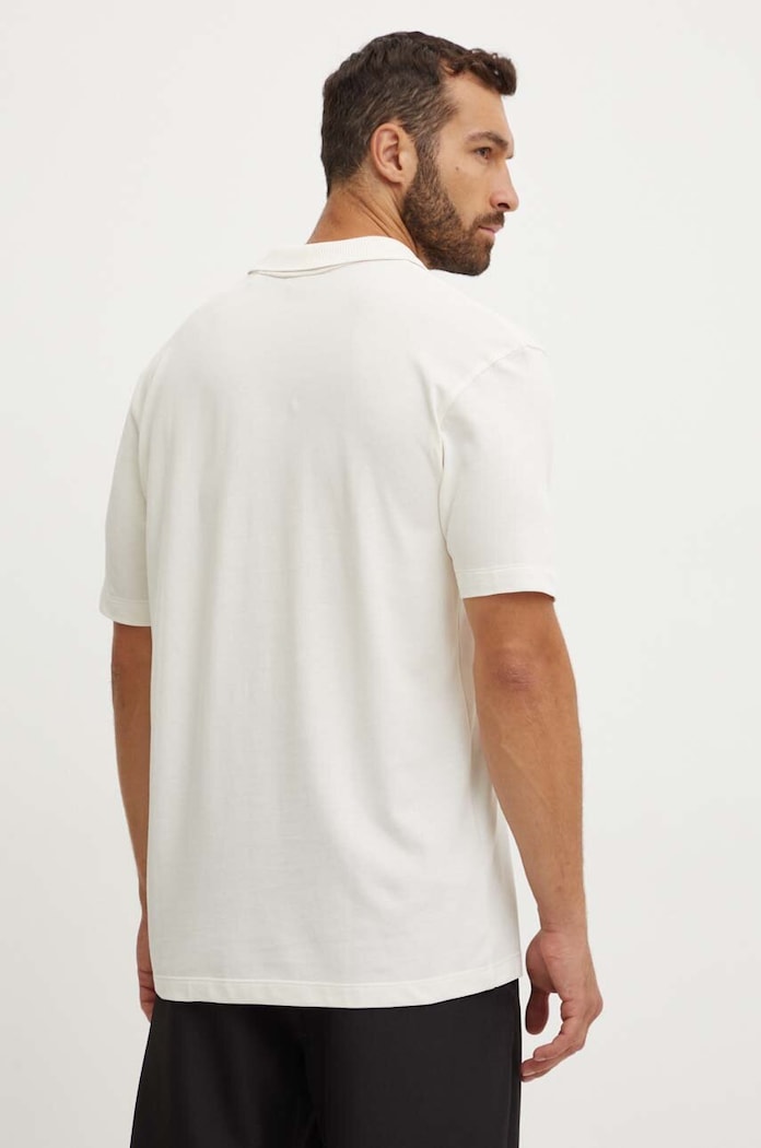 Pamučna polo majica HUGO 50493206 bež SS25
