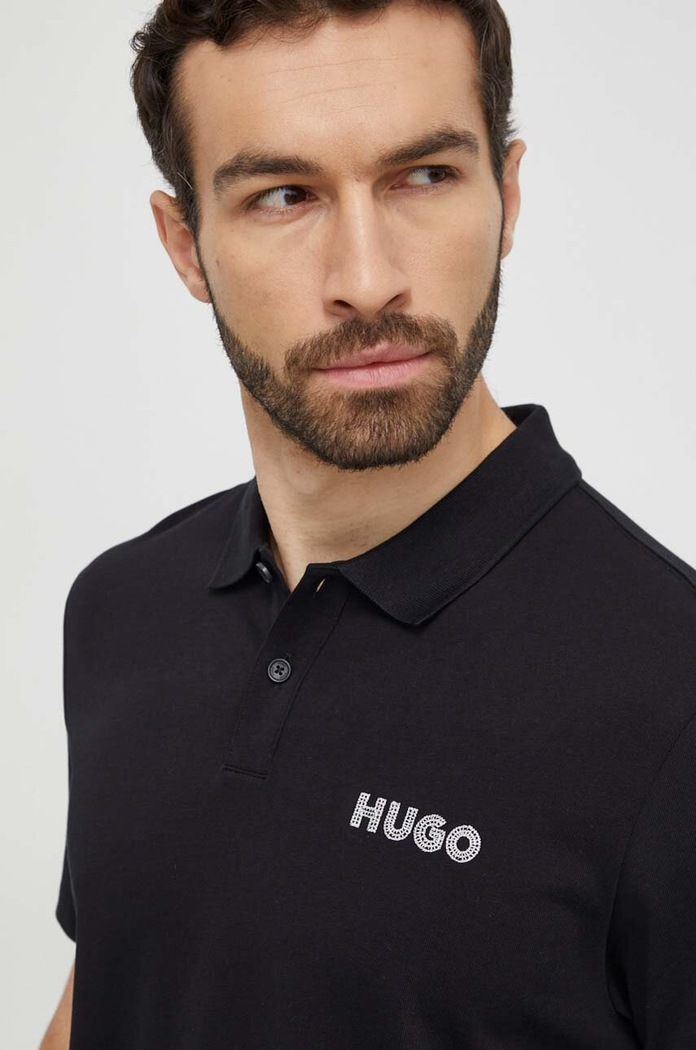 Odzież HUGO polo bawełniane 50509960 czarny