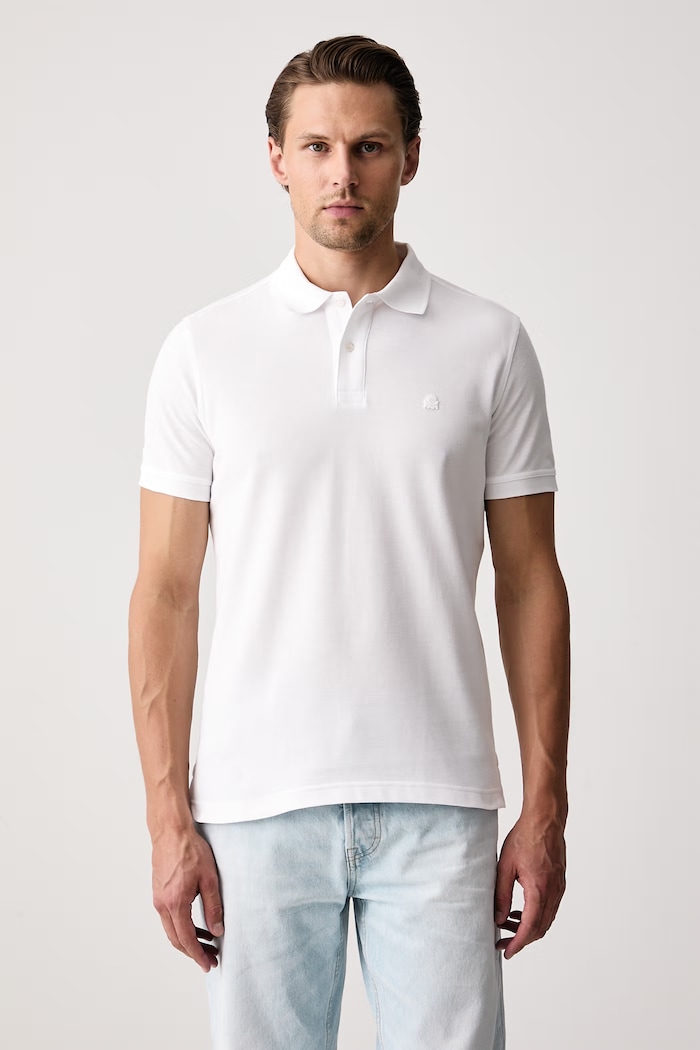 United Colors of Benetton Polo męskie bawełniane biały 3089J3179