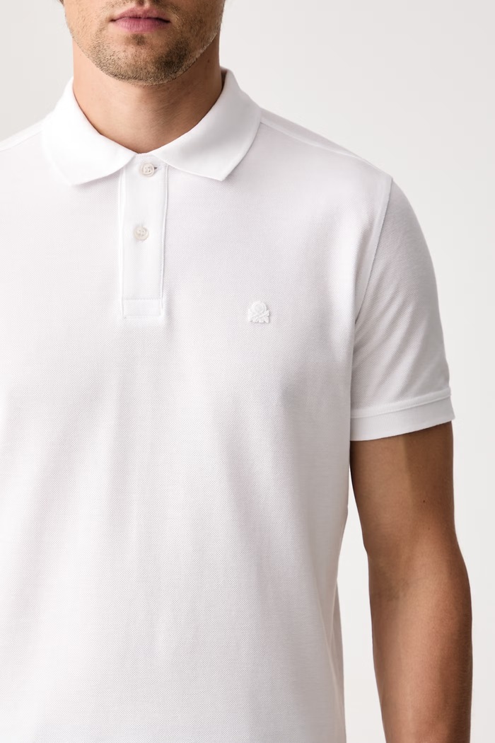 Odzież United Colors of Benetton Polo męskie bawełniane 3089J3179 biały