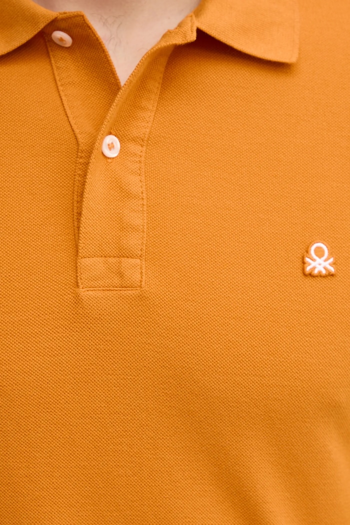 United Colors of Benetton polo bawełniane 3089J3179 pomarańczowy