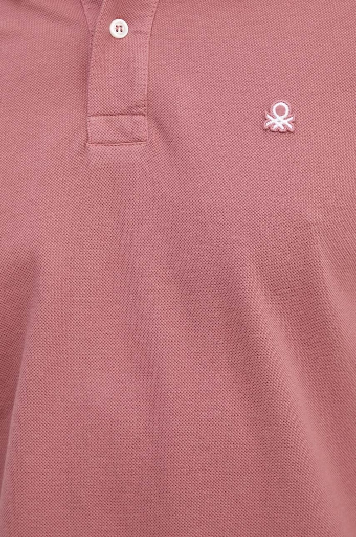 United Colors of Benetton polo bawełniane różowy 3089J3179