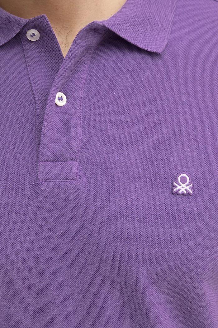 Pamučna polo majica United Colors of Benetton 3089J3179 ljubičasta