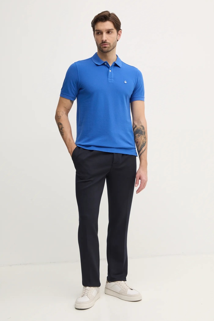 Bombažen polo United Colors of Benetton 3089J3179 vijolična AA00