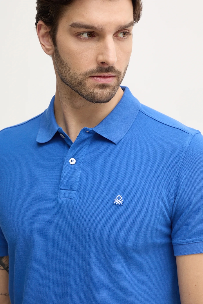 Bombažen polo United Colors of Benetton vijolična 3089J3179