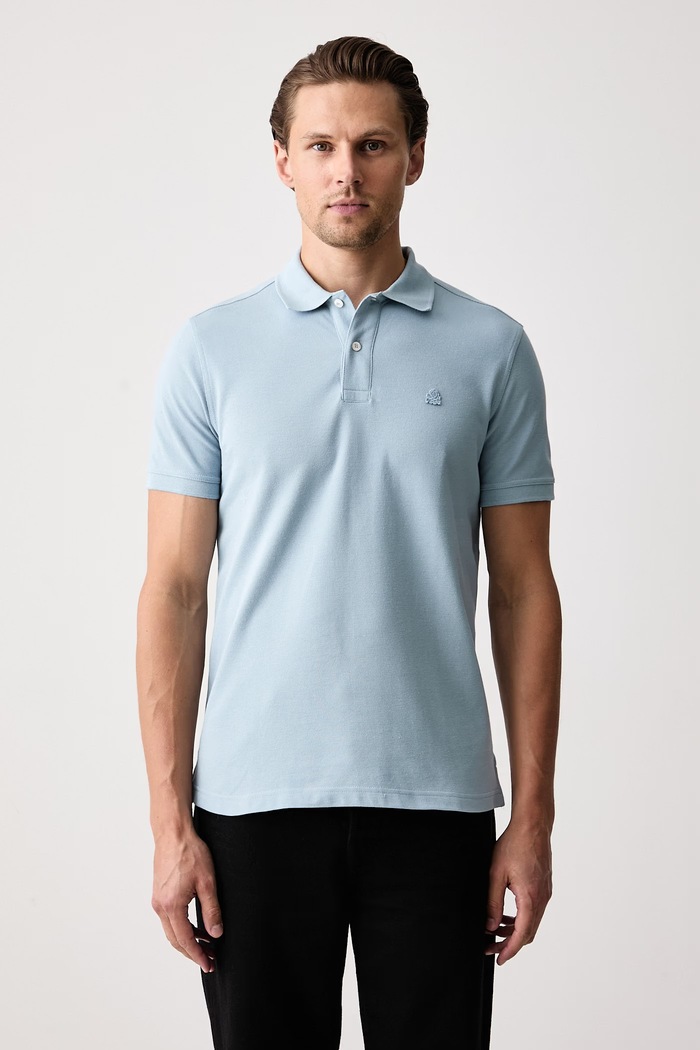 United Colors of Benetton Polo męskie bawełniane niebieski 3089J3179