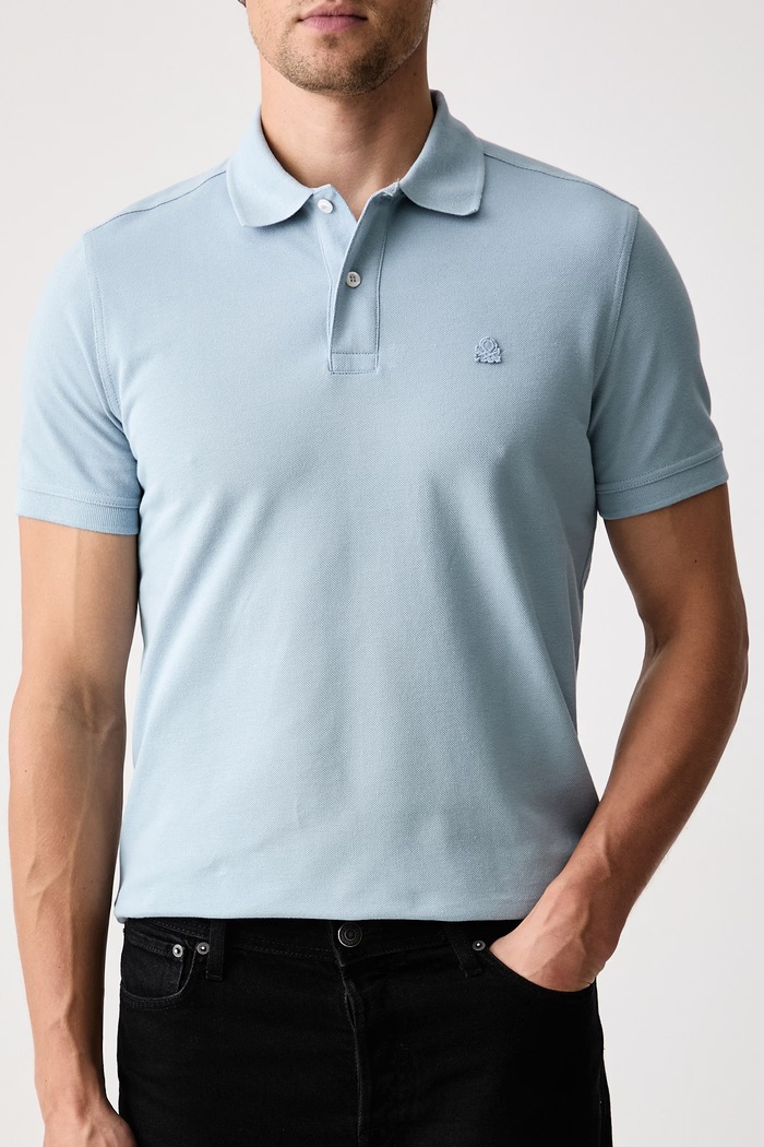 Odzież United Colors of Benetton Polo męskie bawełniane 3089J3179 niebieski