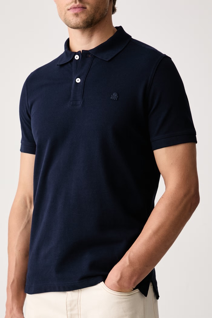 Odzież United Colors of Benetton Polo męskie bawełniane 3089J3179 granatowy