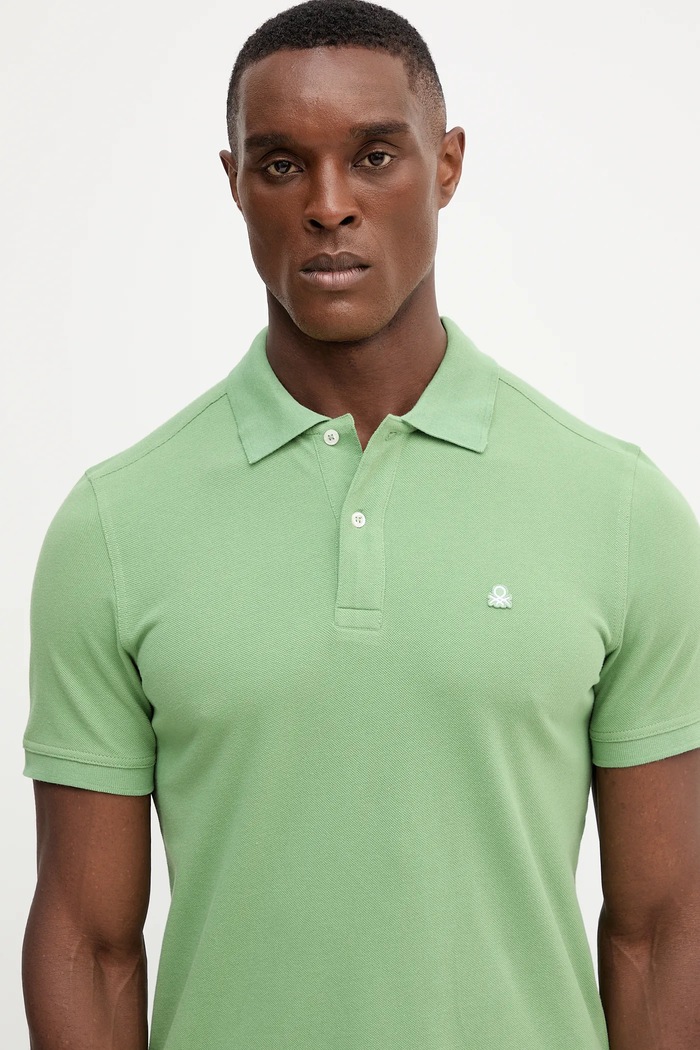 Îmbrăcăminte United Colors of Benetton polo de bumbac 3089J3179 verde