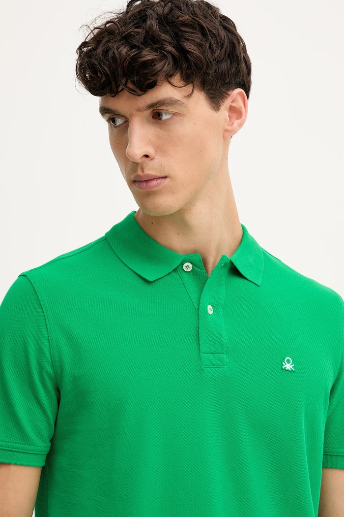 Bavlnené polo tričko United Colors of Benetton zelená 3089J3179