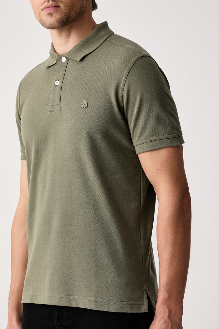 Odzież United Colors of Benetton Polo męskie bawełniane 3089J3179 zielony
