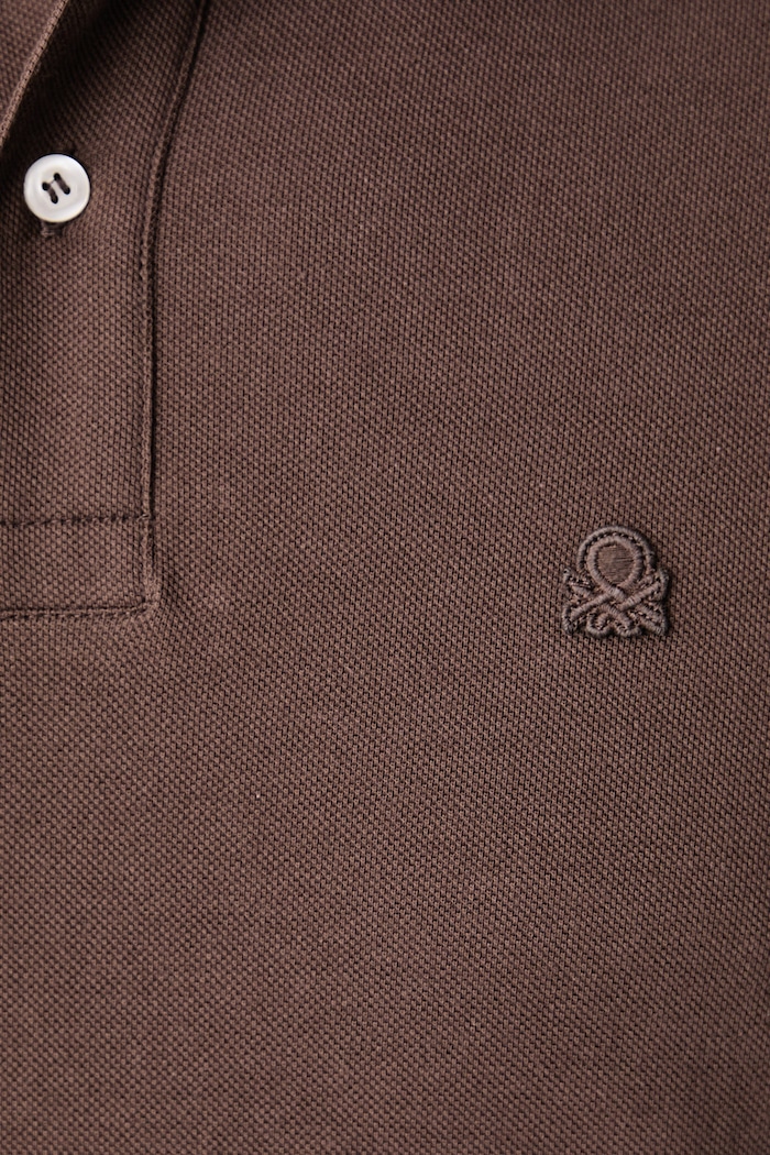 Polo męskie bawełniane United Colors of Benetton 3089J3179 brązowy