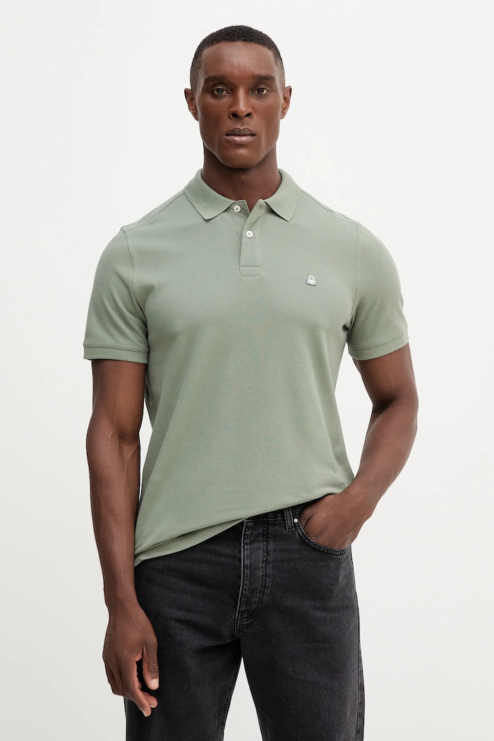 United Colors of Benetton polo bawełniane bawełna zielony 3089J3179