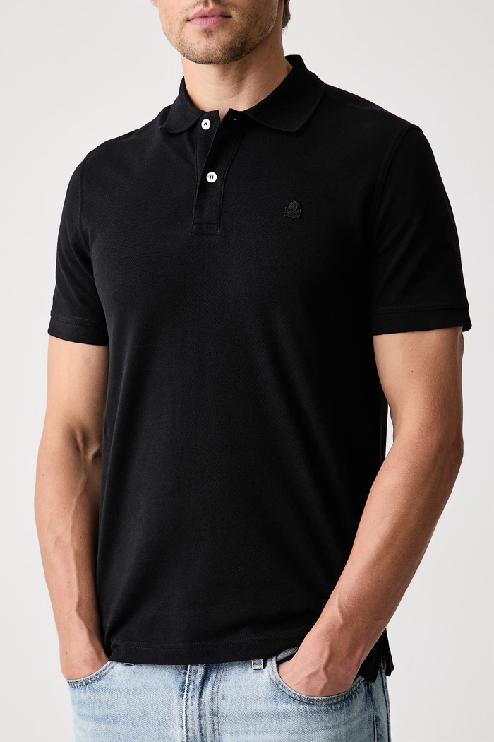 Odzież United Colors of Benetton Polo męskie bawełniane 3089J3179 czarny