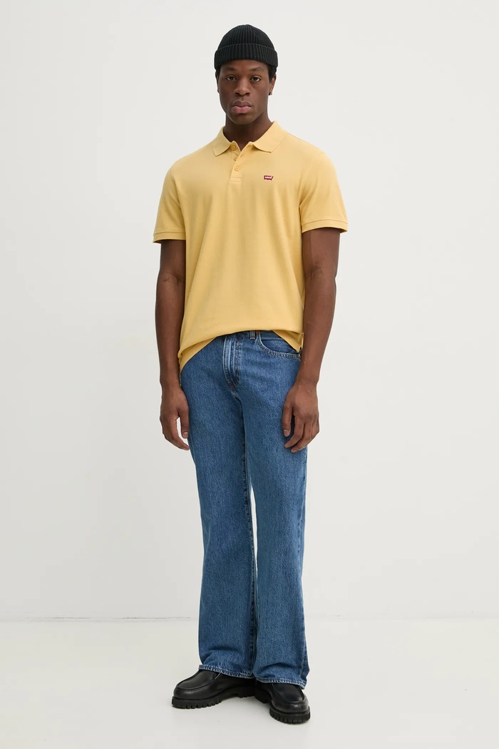Bavlněné polo tričko Levi's 35883 žlutá SS25