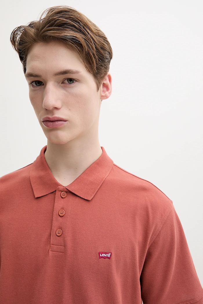 Bavlněné polo tričko Levi's oranžová 35883