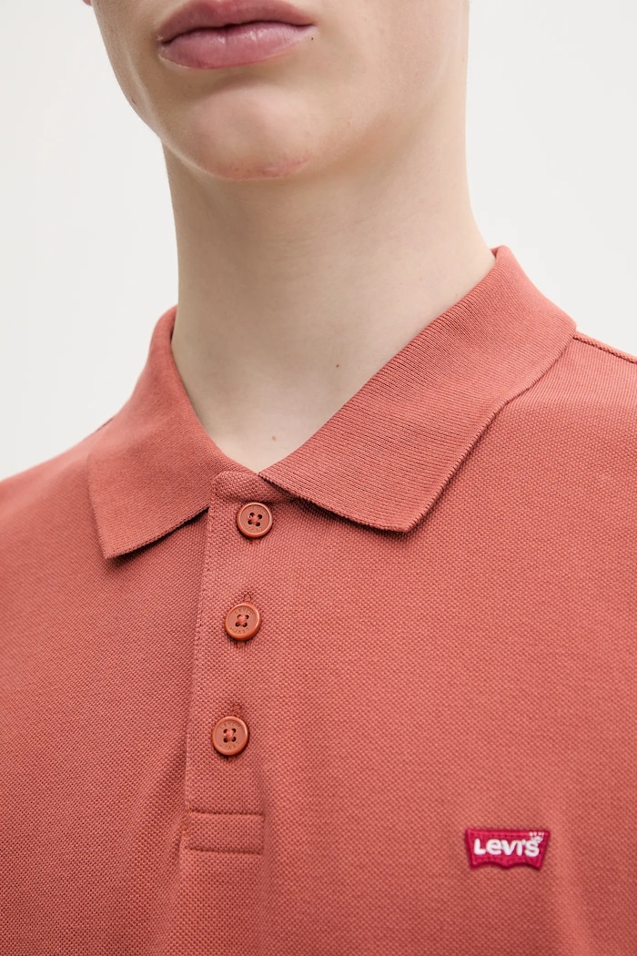Bavlněné polo tričko Levi's 35883 oranžová