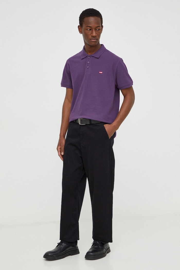 Levi's Polo bawełniane 35883 fioletowy SS25