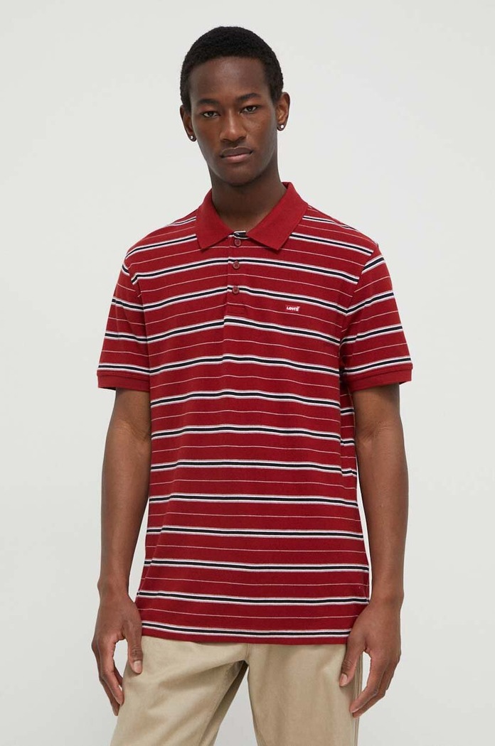 Bombažen polo Levi's bordo 35883