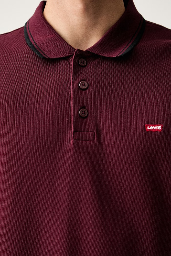 Levi's polo męskie bawełniane 35883 bordowy