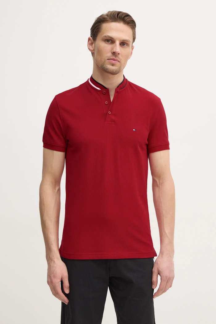 Tommy Hilfiger polo z elastanem czerwony MW0MW34752
