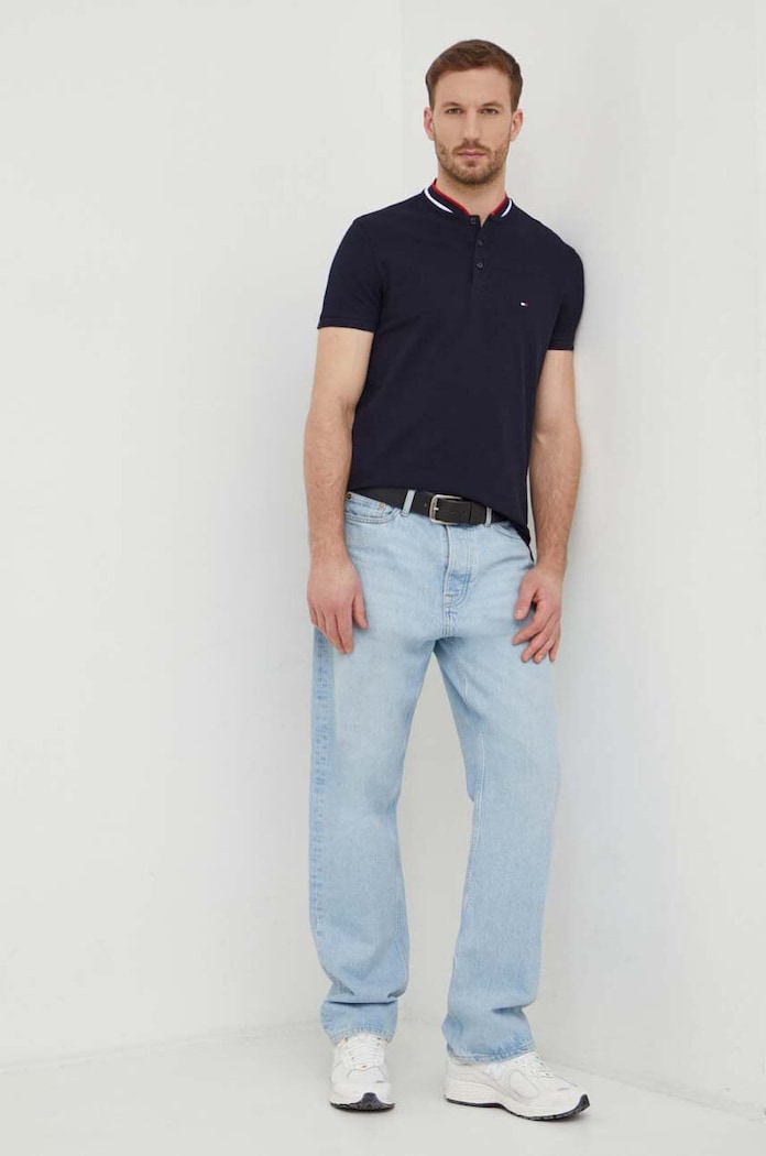 Πόλο Tommy Hilfiger MW0MW34752 σκούρο μπλε SS25
