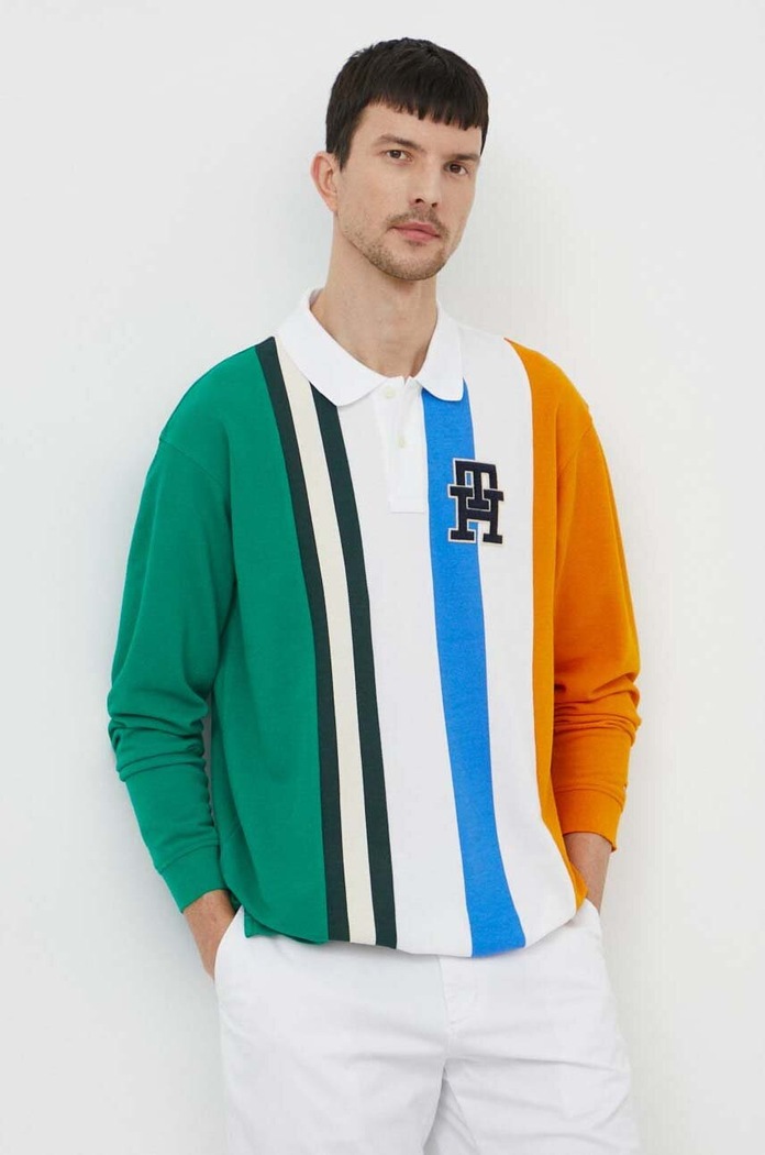 Tričko s dlhým rukávom Tommy Hilfiger nášivka biela MW0MW34730