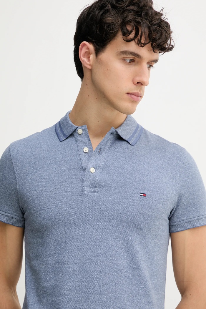 Pamučna polo majica Tommy Hilfiger plava MW0MW34755