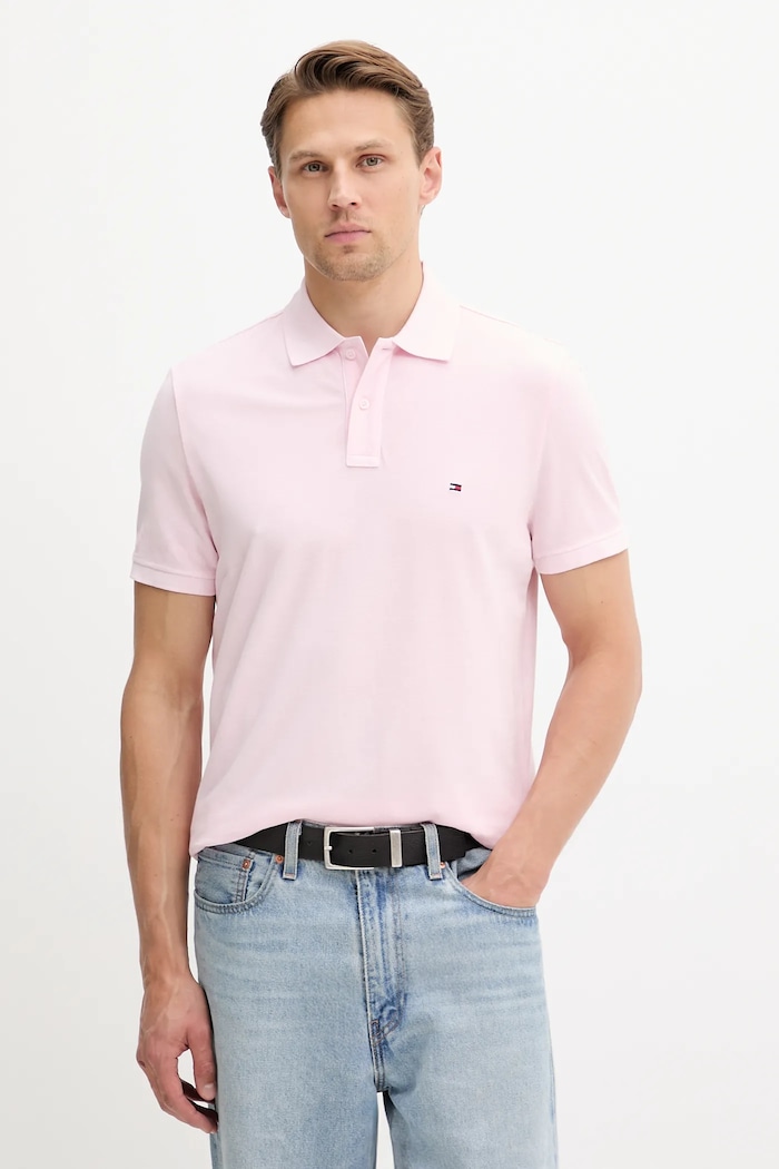 Tommy Hilfiger polo de bumbac regular roz MW0MW34757