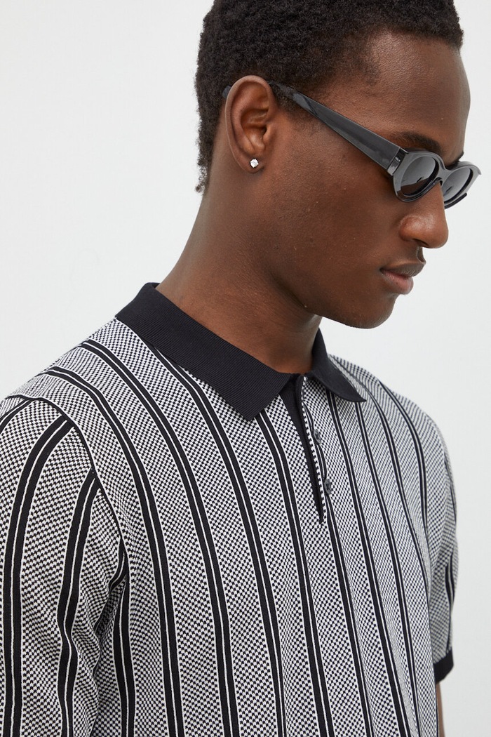 Drykorn polo bawełniane TRITON czarny 48538.425115