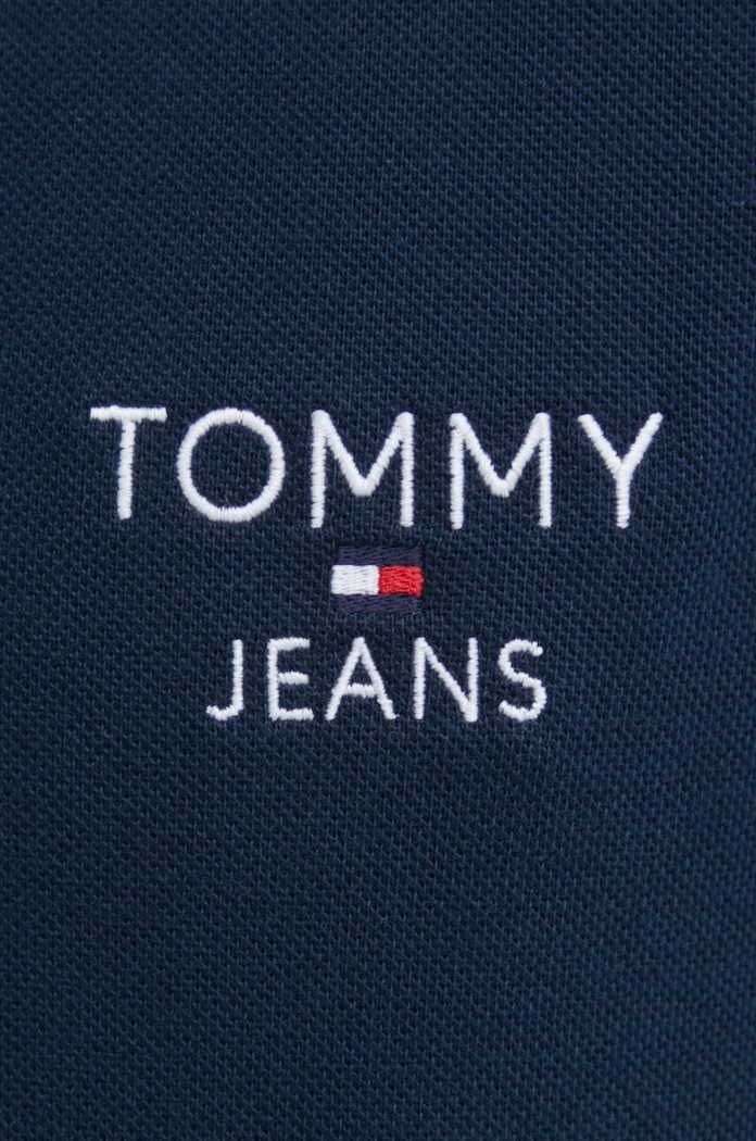 Polo bawełniane Tommy Jeans DM0DM18927 granatowy