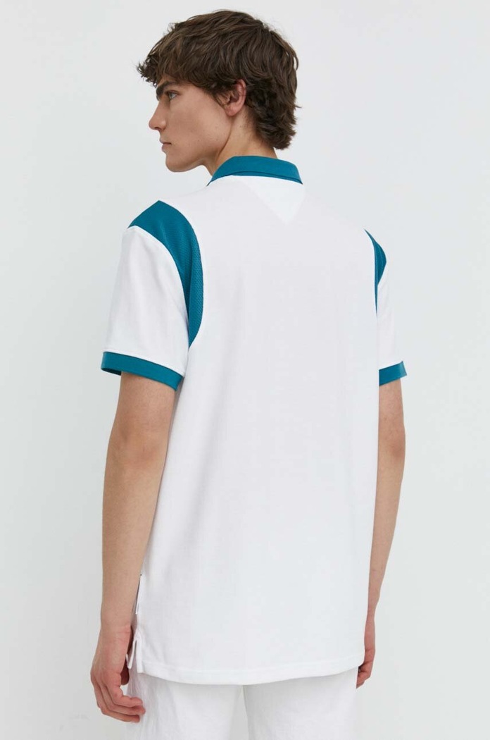 Ρούχα Βαμβακερό μπλουζάκι πόλο Tommy Jeans DM0DM18919 λευκό