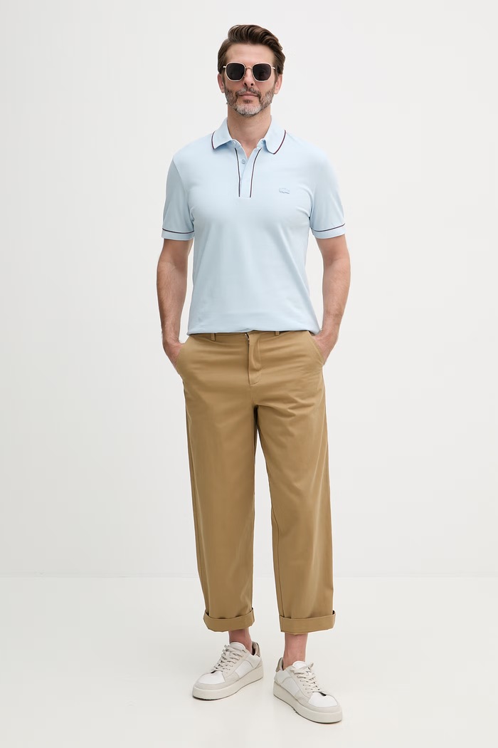 Lacoste muški polo od pamuka s elastanom PH8184 plava SS26