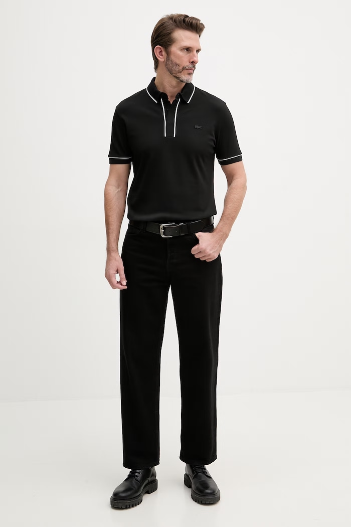 Lacoste polo bărbați din bumbac cu elastan PH8184 negru SS26