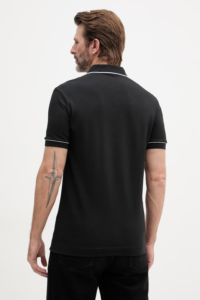 Îmbrăcăminte Lacoste polo bărbați din bumbac cu elastan PH8184 negru