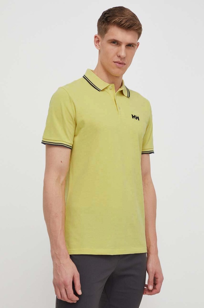 Pamučna polo majica Helly Hansen Planet friendly zlatna 34297