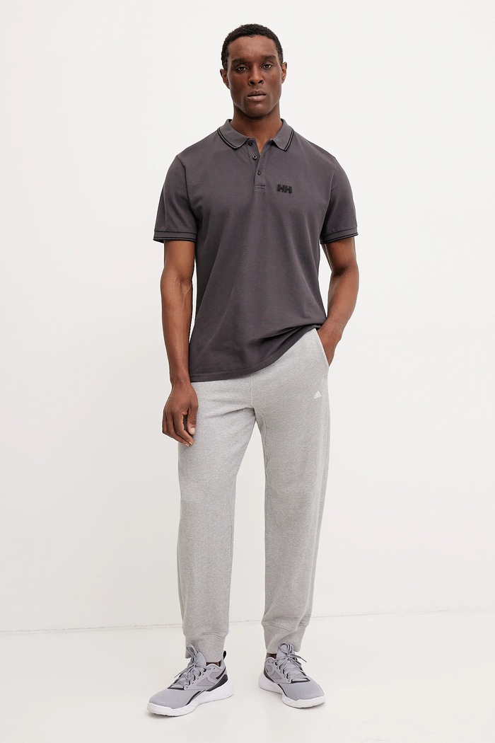 Bavlněné polo tričko Helly Hansen 34297 šedá SS25