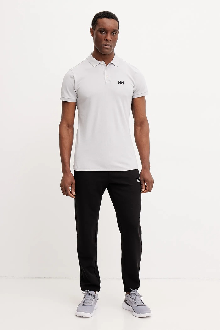 Helly Hansen polo de bumbac 34298 gri SS25
