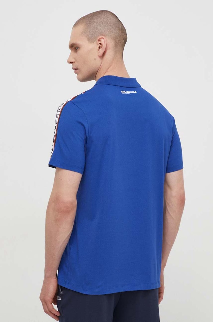 Karl Lagerfeld polo de bumbac 241M2206 albastru SS24