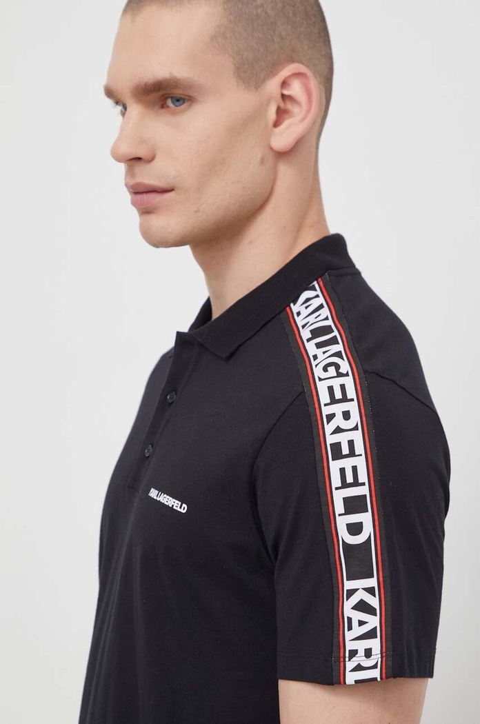 Odzież Karl Lagerfeld polo bawełniane 241M2206 czarny